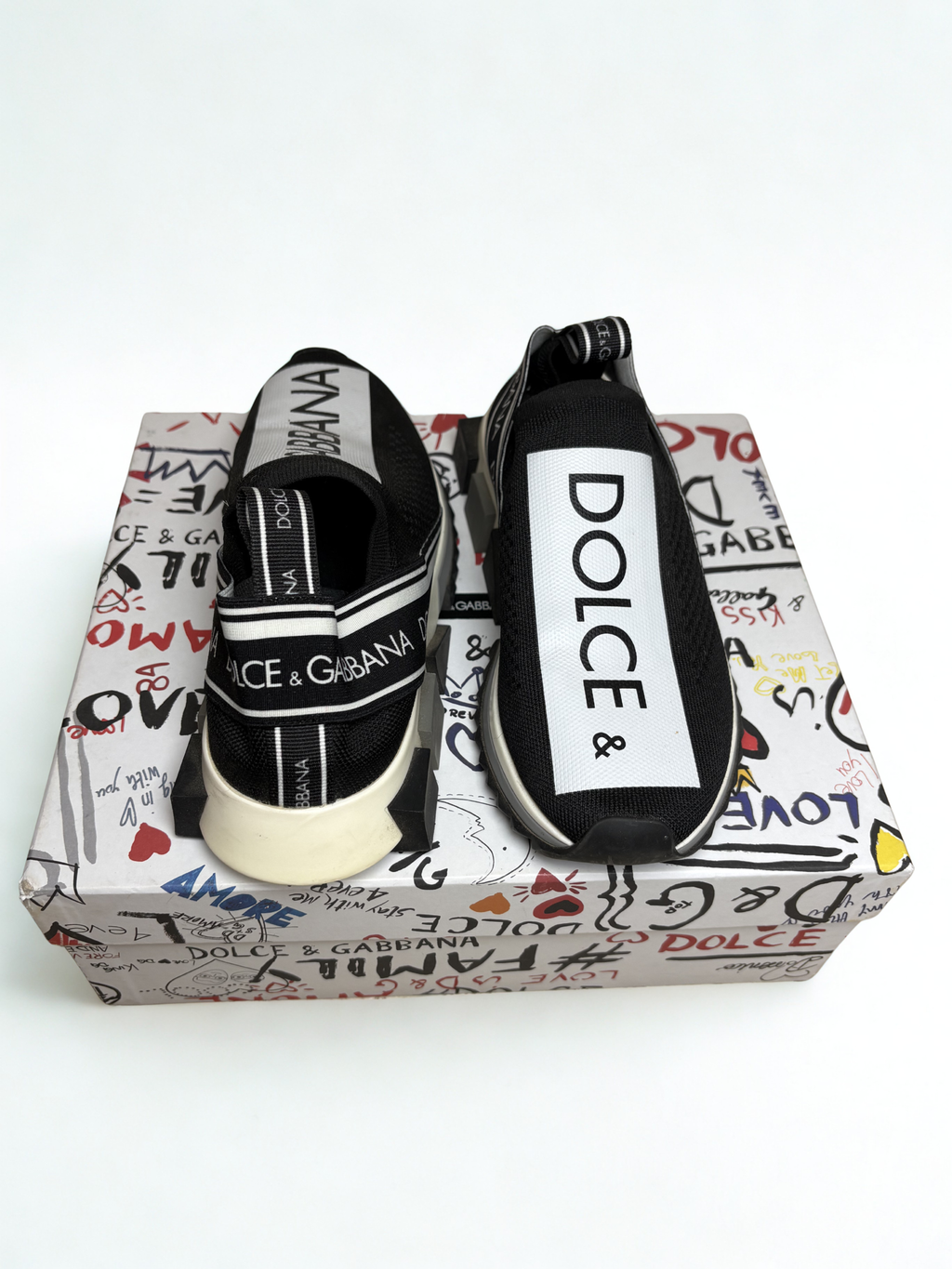 Dolce & Gabbana Sorrento Logo Knit Slip-On Sneakers