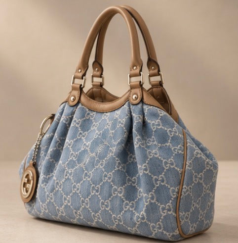Gucci Jackie Denim & Leather Hobo
