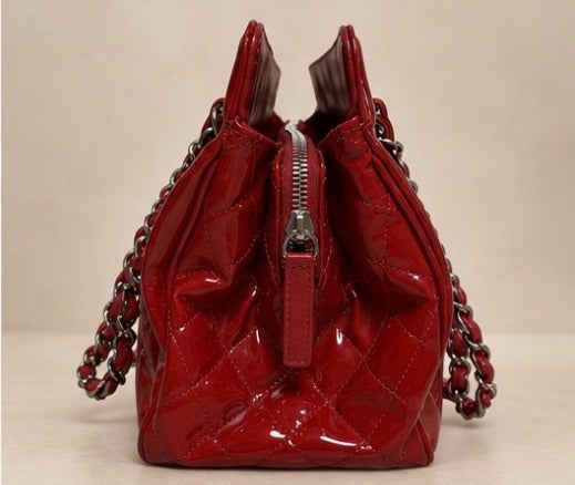 CHANEL Patent Leather Cambon Ligne Tote