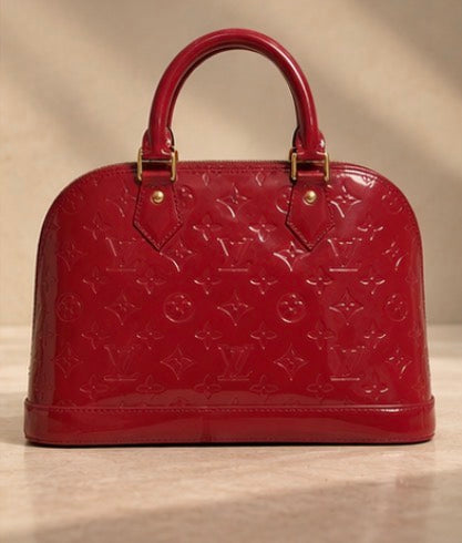 LOUIS VUITTON MONOGRAM VERNIS ALMA GM — POMME D’AMOUR