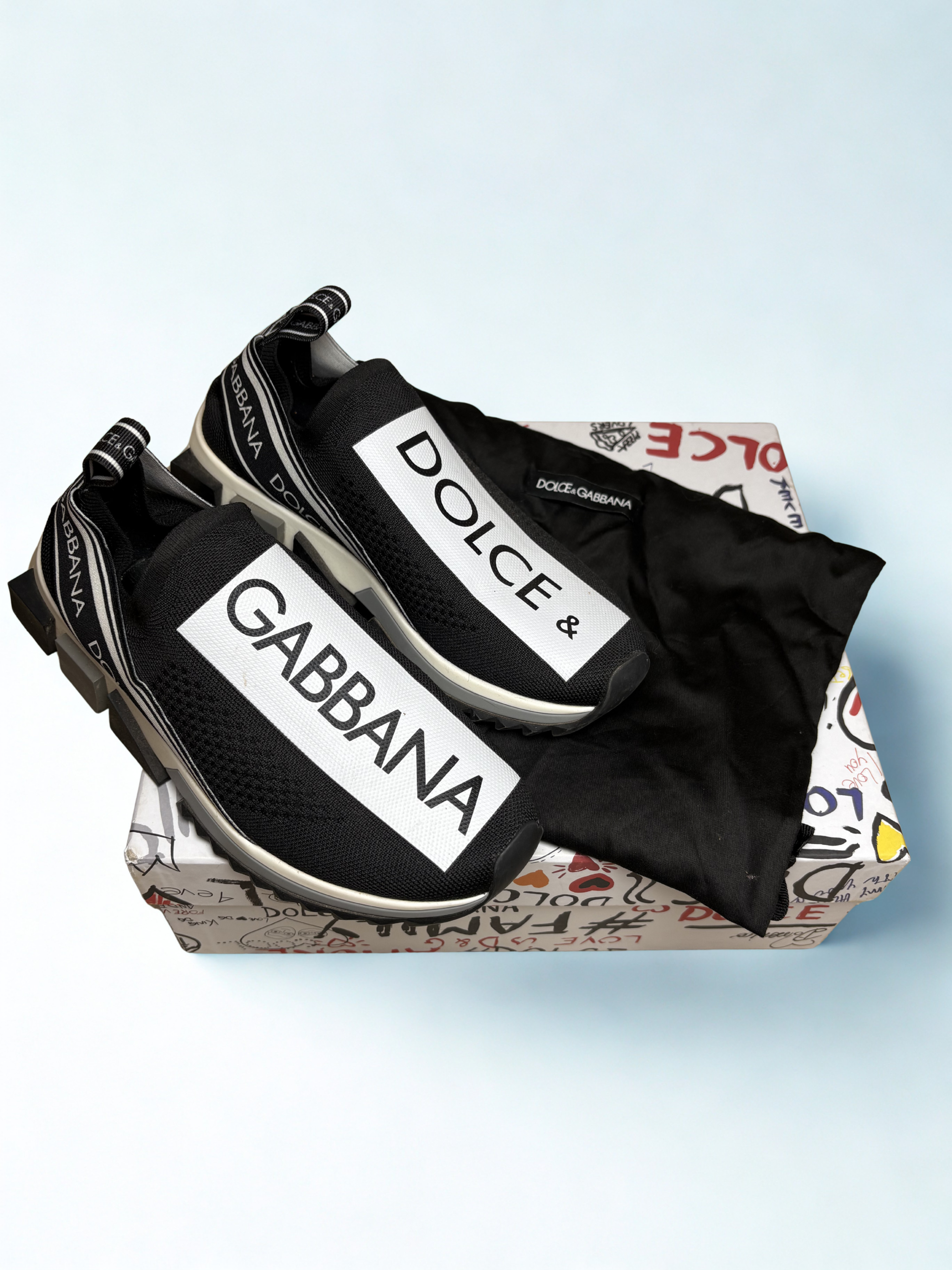 Dolce & Gabbana Sorrento Logo Knit Slip-On Sneakers