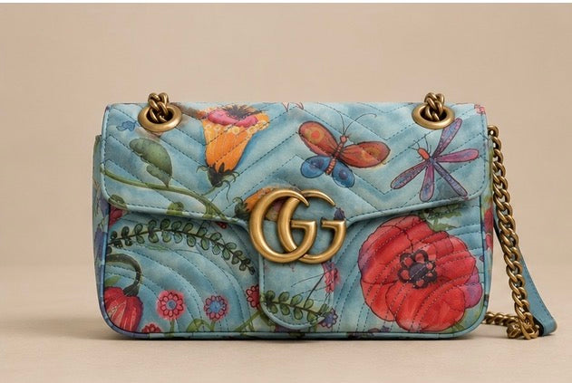 Gucci GG Marmont Flora Print Handbag