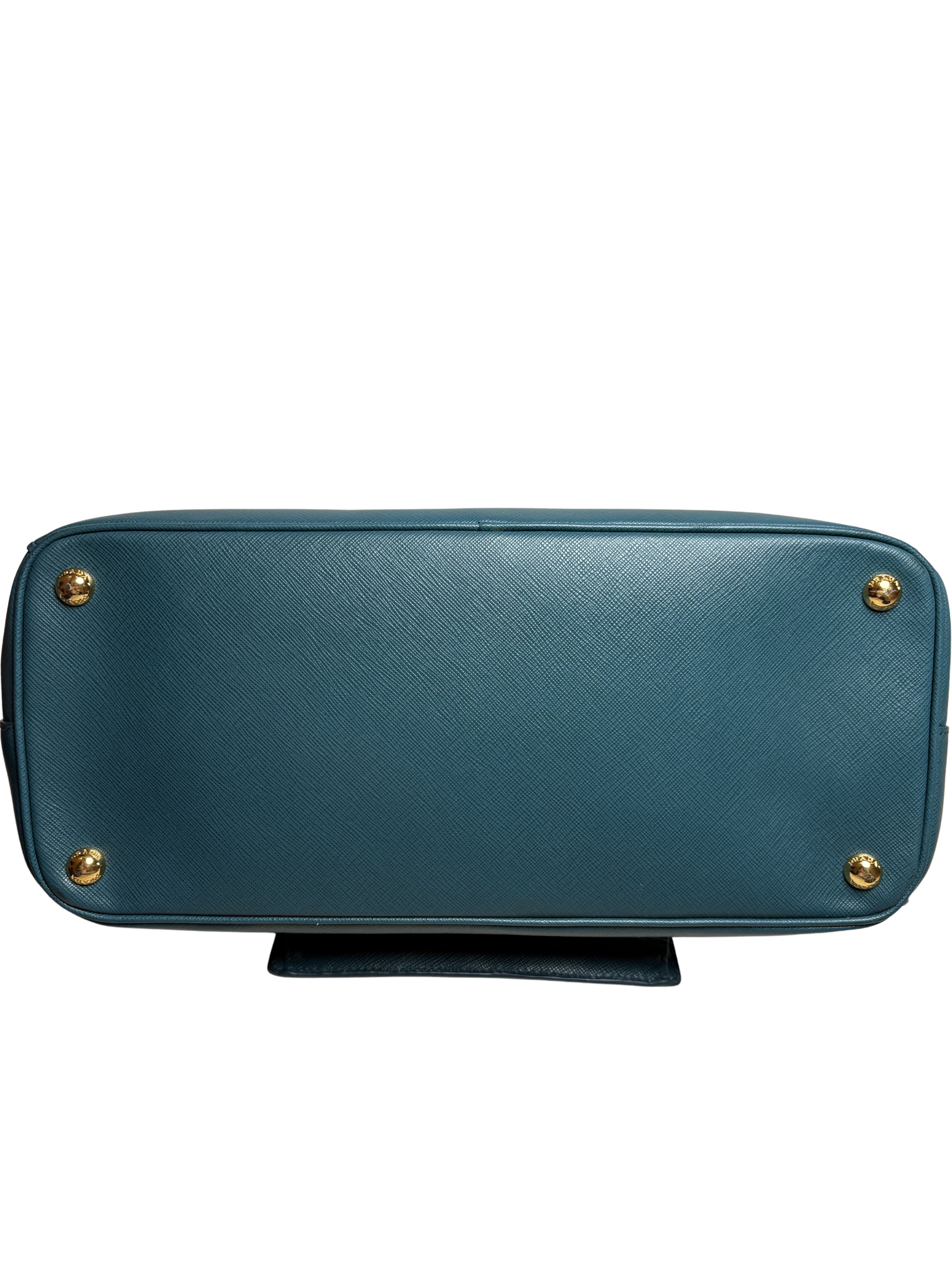 PRADA Saffiano Lux Front Pocket tote Bluette / deep teal blue