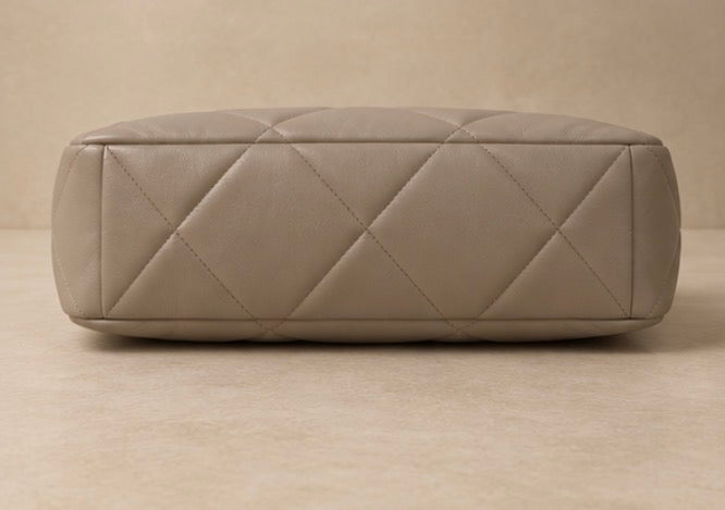 Chanel Beige Quilted Lambskin Chanel 19 Large Flap Shoulder Bag