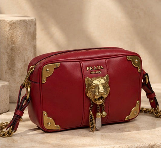 PRADA City Calf Esplanade Tiger Head Camera Bag