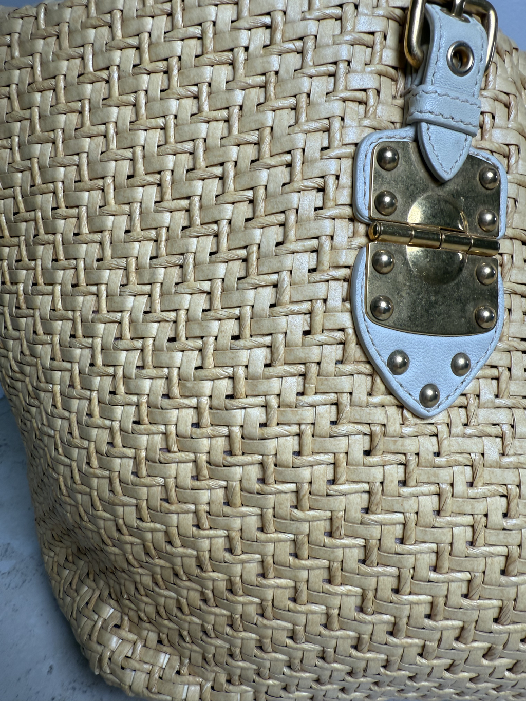 Miu Miu Oversized Woven Raffia Tote