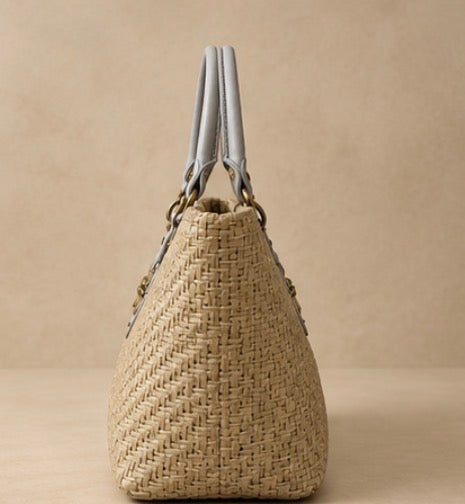 Miu Miu Oversized Woven Raffia Tote