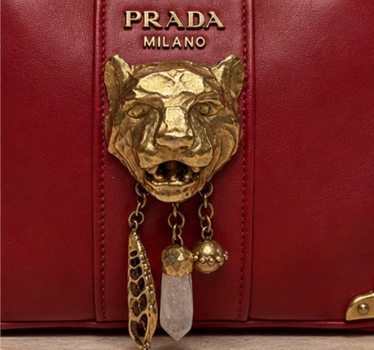 PRADA City Calf Esplanade Tiger Head Camera Bag