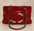 CHANEL Patent Leather Cambon Ligne Tote