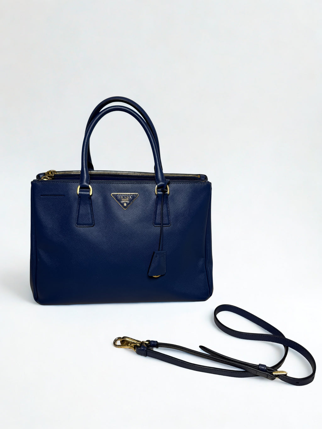 Prada – Galleria Double Zip Tote – Saffiano Lux – Bluette/Cobalto.