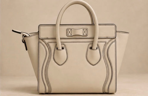 CELINE Ivory Leather Micro Luggage Tote