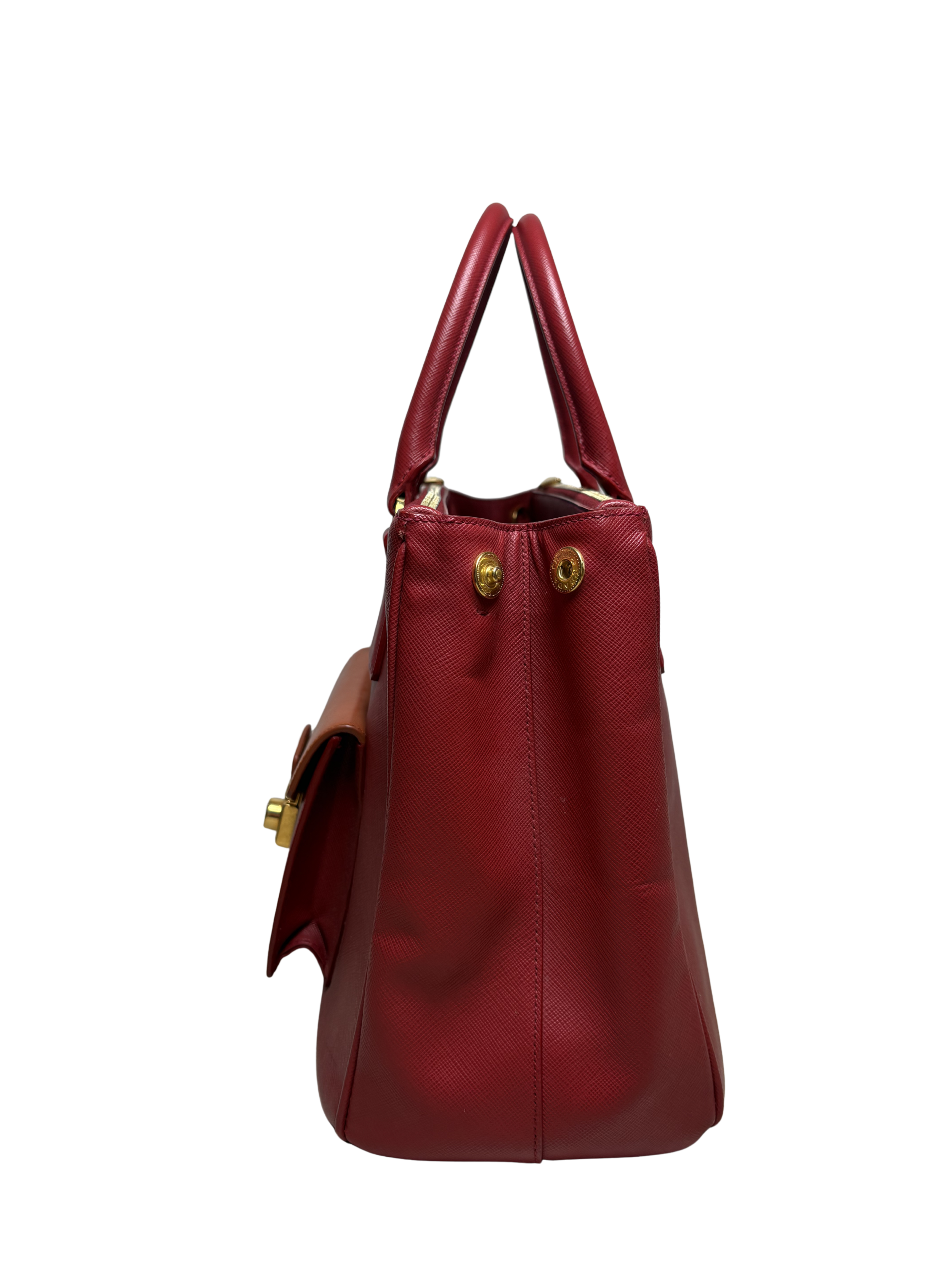 PRADA Saffiano Lux Galleria Front Pocket Tote