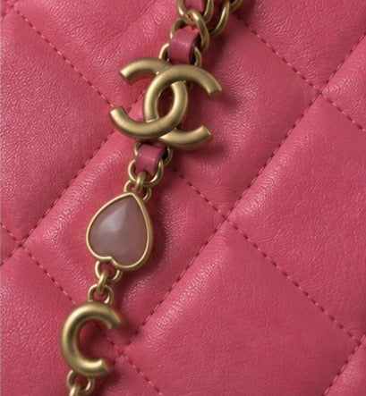 Chanel Pink Quilted Vanity Crossbody with Gold Chain