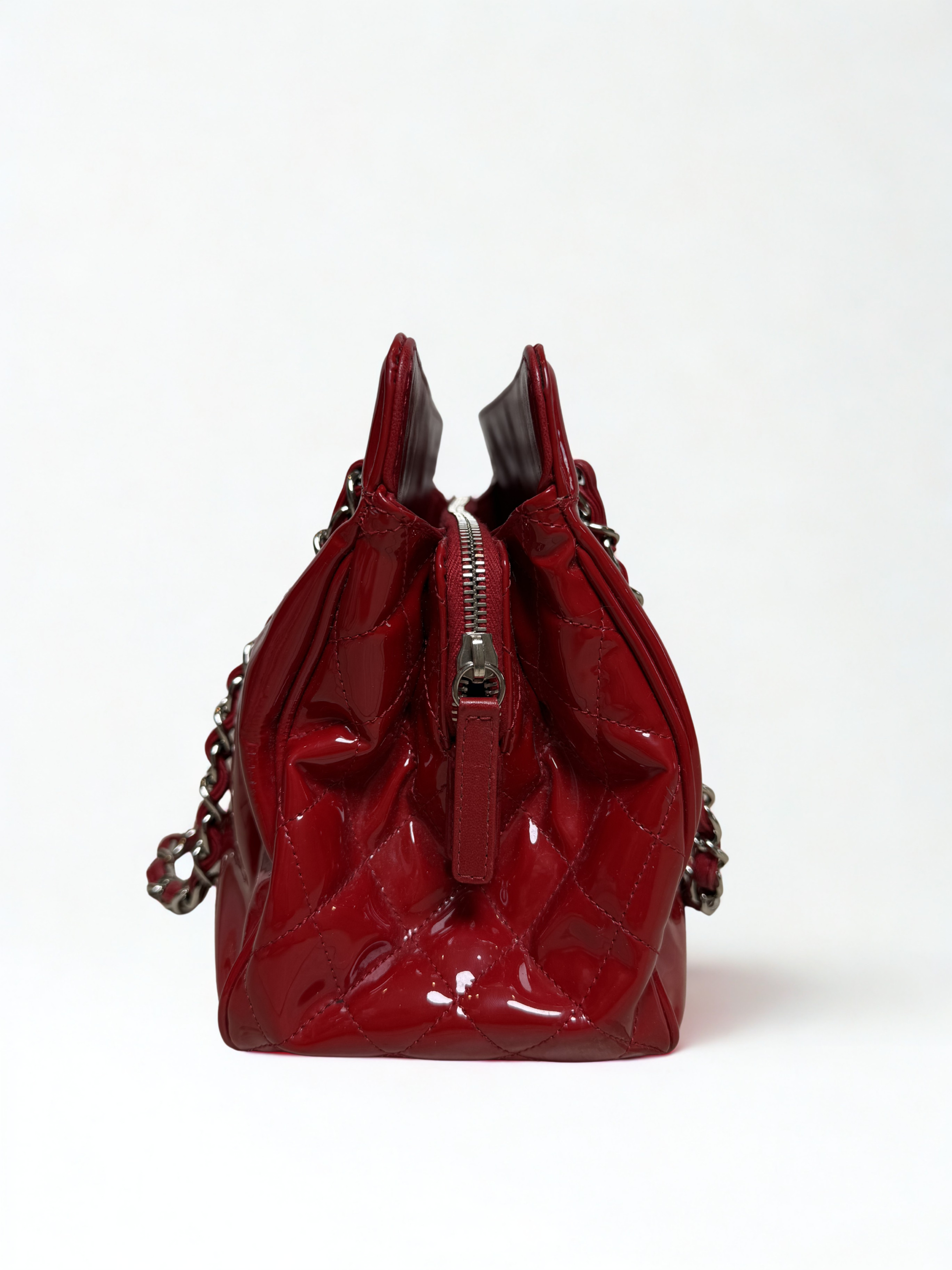 CHANEL Patent Leather Cambon Ligne Tote
