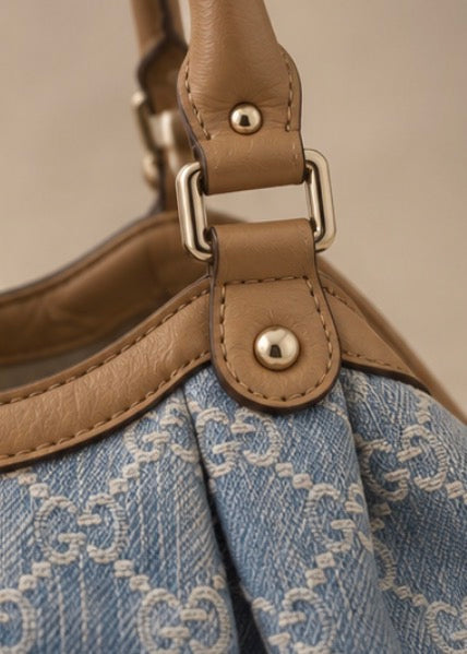 Gucci Jackie Denim & Leather Hobo