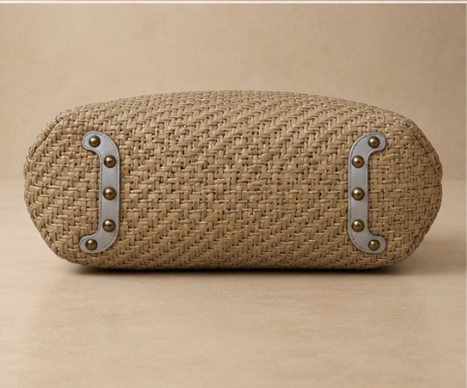 Miu Miu Oversized Woven Raffia Tote