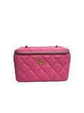 Chanel Pink Quilted Vanity Crossbody with Gold Chain