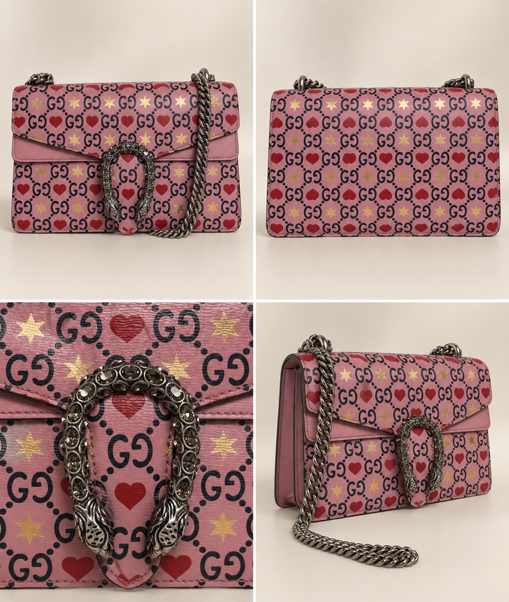 GUCCI DIONYSUS HEARTS & STARS SHOULDER BAG