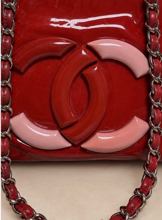 CHANEL Patent Leather Cambon Ligne Tote